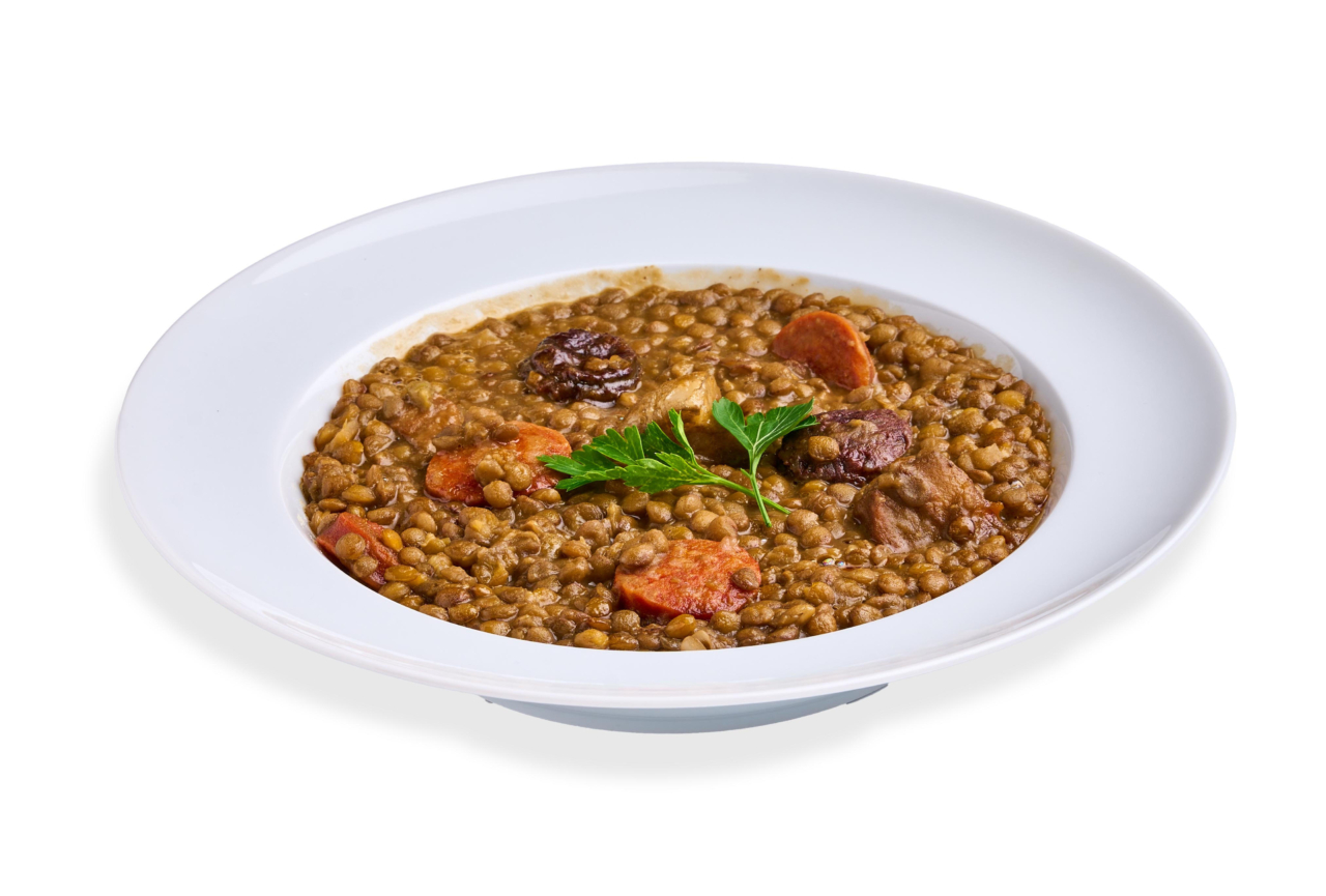 Lentil stew with chorizo